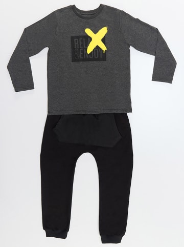 Denokids 2tlg. Outfit "Relax&Enjoy" in Anthrazit