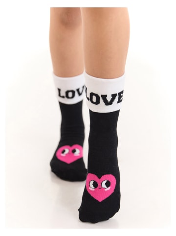 Denokids 2er-Set: Socken "Love" in Schwarz