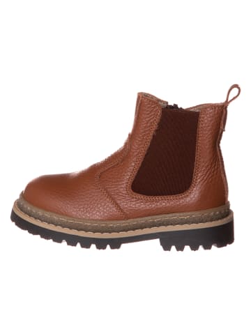 lamino Leren chelseaboots lichtbruin