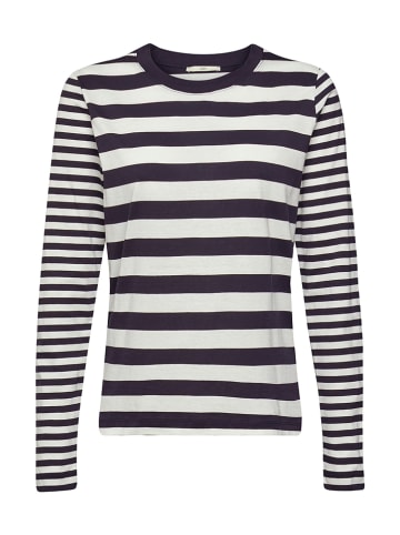 ESPRIT Longsleeve donkerblauw/wit