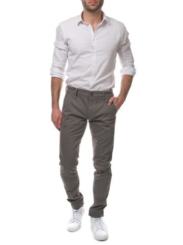 HopenLife Spodnie w kolorze szaro-brązowym