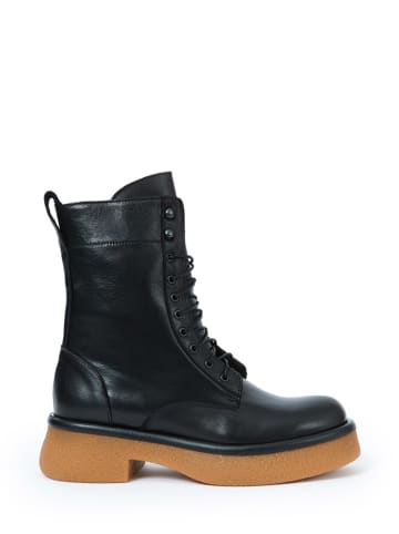 Frank Daniel Leder-Boots in Schwarz