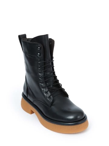 Frank Daniel Leder-Boots in Schwarz