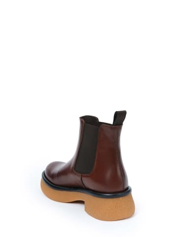 Frank Daniel Leder-Chelsea-Boots in Braun