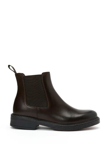 Frank Daniel Leder-Chelsea-Boots in Dunkelbraun
