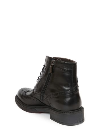 Frank Daniel Leder-Boots in Schwarz