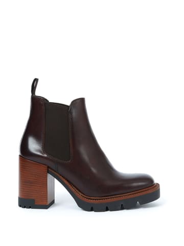 British Passport Leder-Chelsea-Boots in Dunkelbraun