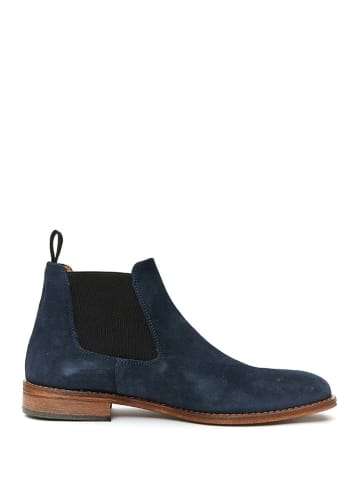 British Passport Leder-Chelsea-Boots in Dunkelblau