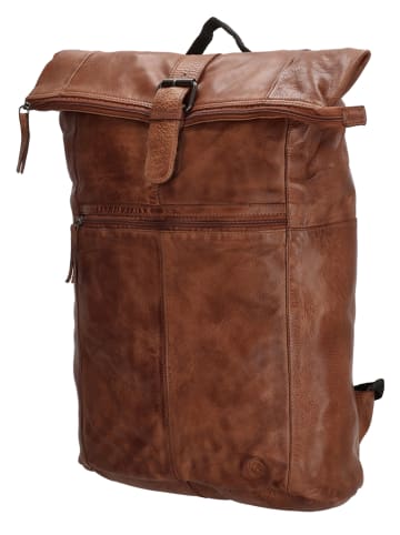 HIDE & STITCHES Skórzany plecak w kolorze jasnobrązowym - 33,5 x 46 x 14 cm