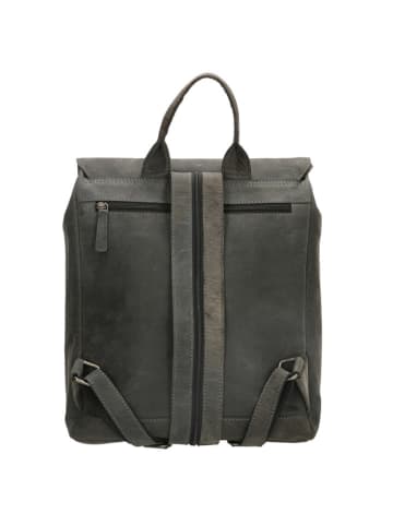 HIDE & STITCHES Leder-Rucksack in Grau - (B)29 x (H)38 x (T)7 cm