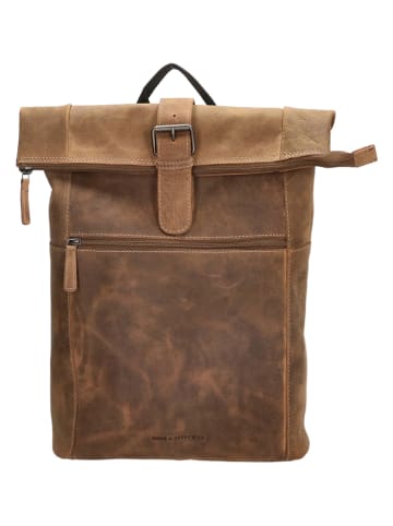 HIDE & STITCHES Skórzany plecak w kolorze brązowym - 36 x 41 x 13 cm