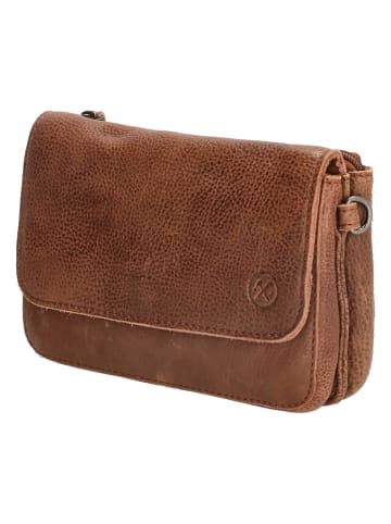 HIDE & STITCHES Leren smartphonetas cognackleurig - (B)18 x (H)11 x (D)5 cm