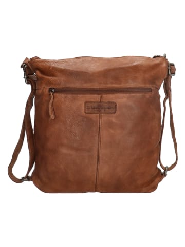 HIDE & STITCHES Leren schoudertas cognackleurig - (B)32 x (H)33 x (D)5 cm