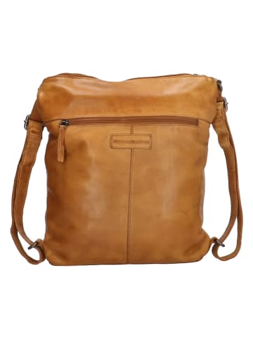 HIDE & STITCHES Leder-Umhängetasche in Ocker - (B)32 x (H)33 x (T)5 cm