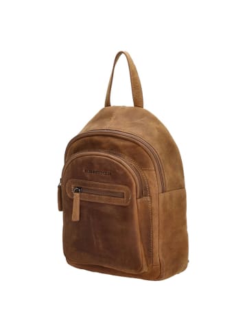 HIDE & STITCHES Skórzany plecak w kolorze jasnobrązowym - 22 x 32 x 9 cm
