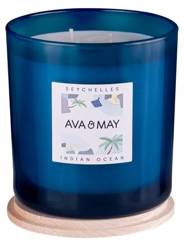 AVA & MAY Duftkerze "Seychellen" in Blau - 500 g