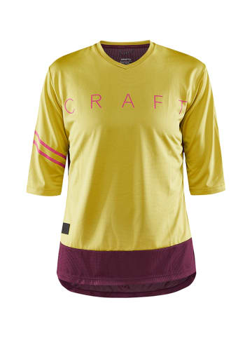Craft Fietsshirt "Core Offroad" geel/auberginekleurig
