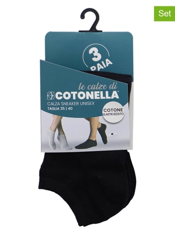 COTONELLA 3er-Set: Socken in Schwarz