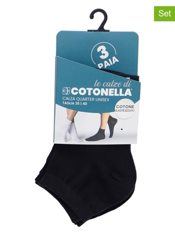 COTONELLA 3er-Set: Socken in Schwarz