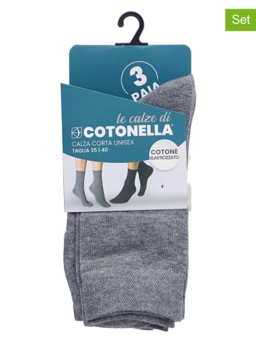 COTONELLA 3er-Set: Socken in Hellgrau