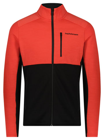 Peak Performance Fleece vest "Vertical" rood/zwart
