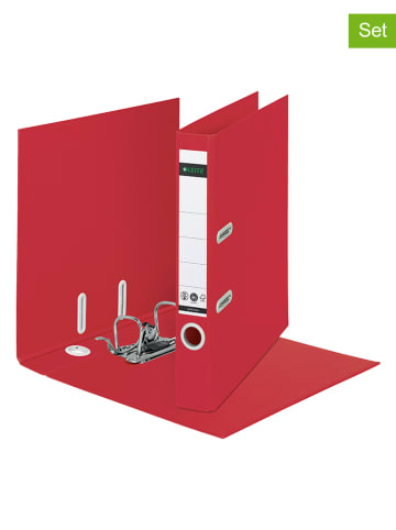 Leitz 2-delige set: ordners "Recycle - Smal" rood - A4