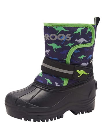 Kangaroos Winterlaarzen "Shell" zwart/donkerblauw/groen