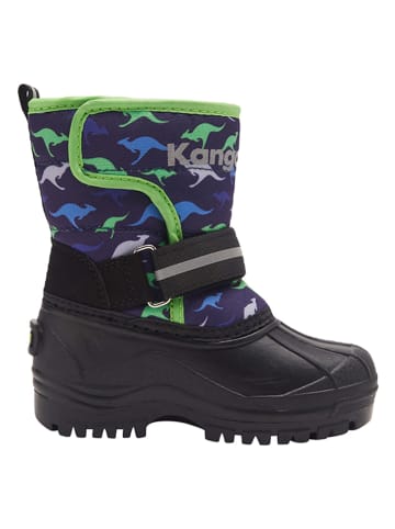 Kangaroos Winterlaarzen "Shell" zwart/donkerblauw/groen