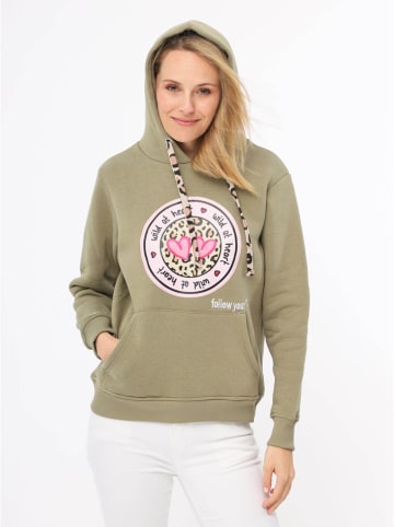 Zwillingsherz Hoodie "Kelly" in Khaki