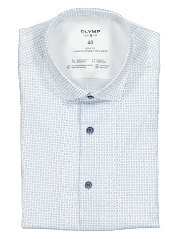 OLYMP Koszula "Level 5" - Body fit - w kolorze biało-błękitnym