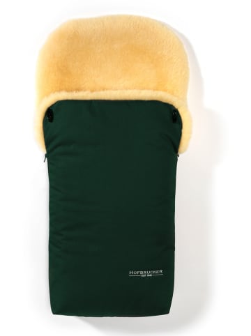 Hofbrucker Voetenzak met lamsvacht "Putzi" donkergroen - (L)90 x (B)34 cm