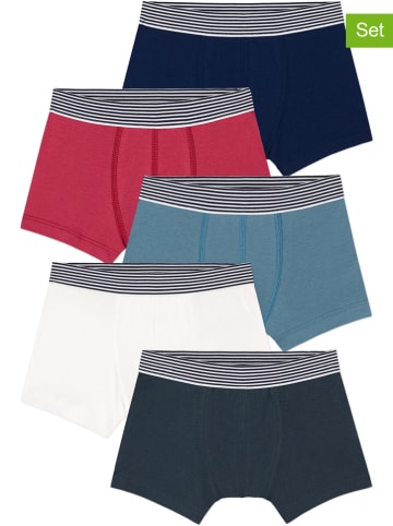 PETIT BATEAU 5-delige set: boxershorts blauw/rood/wit