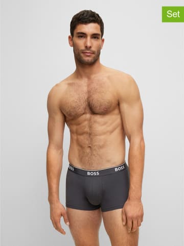 Hugo Boss 3er-Set: Boxershorts in Dunkelblau/ Anthrazit/ Blau