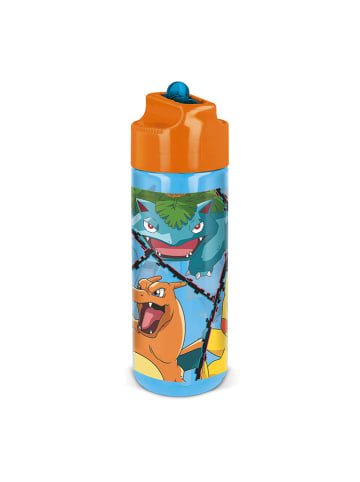 Pokémon Drinkfles met rietje "Pokemon" transparant/oranje - 540 ml