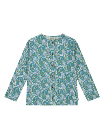 Smitten Organic Bluza w kolorze turkusowym ze wzorem