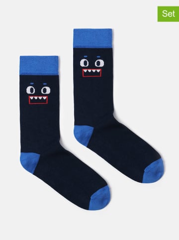 TATUUM 2-delige set: sokken zwart/blauw/meerkleurig