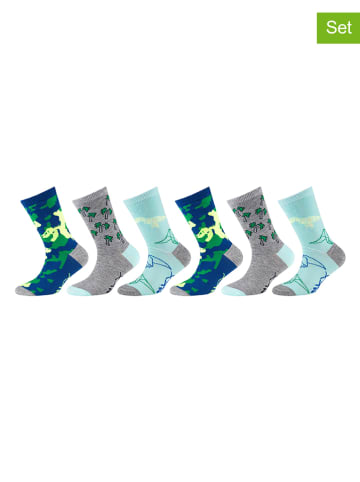 Skechers 6-delige set: sokken "Glow in the Dark" donkerblauw/grijs/lichtblauw