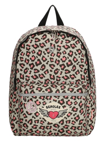 Beagles Rugzak groen/lichtroze - (B)29 x (H)39 x (D)13 cm