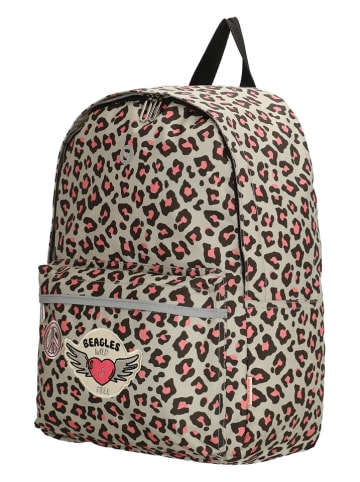 Beagles Rugzak groen/lichtroze - (B)29 x (H)39 x (D)13 cm