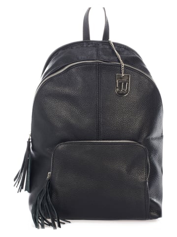 Lucca Baldi Leren rugzak "Cisano" zwart - (B)35 x (H)37 x (D)14 cm