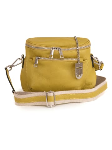 Lucca Baldi Leren schoudertas geel - (B)24 x (H)19 x (D)7 cm