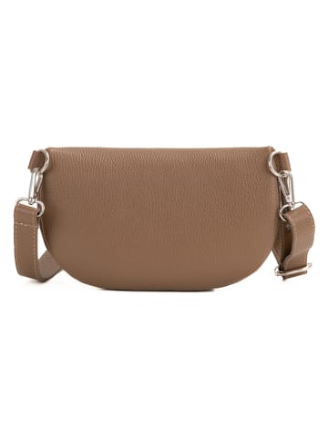 Anna Morellini Leder-Gürteltasche "Berenice" in Taupe - (B)25 x (H)14 x (T)1 cm