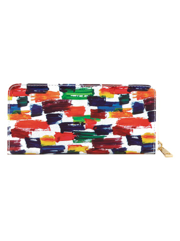 Anna Morellini Leder-Geldbörse "Ottavia" in Weiß/ Bunt - (B)20 x (H)10 x (T)3 cm