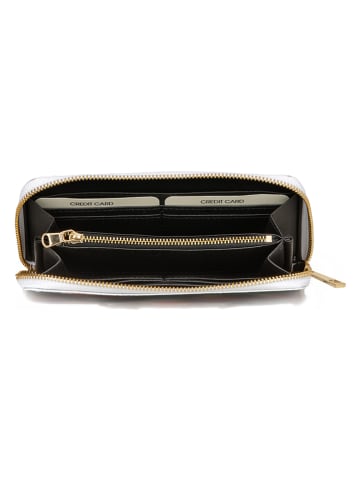 Anna Morellini Leder-Geldbörse "Ottavia" in Weiß/ Bunt - (B)20 x (H)10 x (T)3 cm