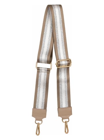 Anna Morellini Umhängeriemen in Taupe/ Silber - (L)120 x (B)5 cm