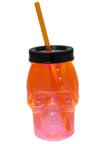 CHAKS Leddrinkbeker "Skull" oranje - 500 ml