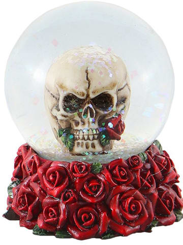 CHAKS Decoratieve bal "Skull" transparant/rood - (H)8,4 cm