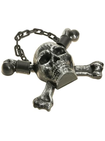 CHAKS Dekofigur "Skull" in Silber - (L)27 x (B)22 cm