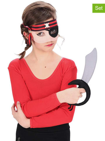 CHAKS 2tlg. Accessoires-Set "Pirat" in Schwarz/ Rot