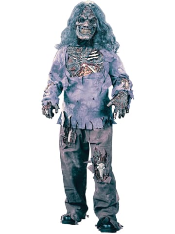 CHAKS 4-delig kostuum "Zombie" grijs